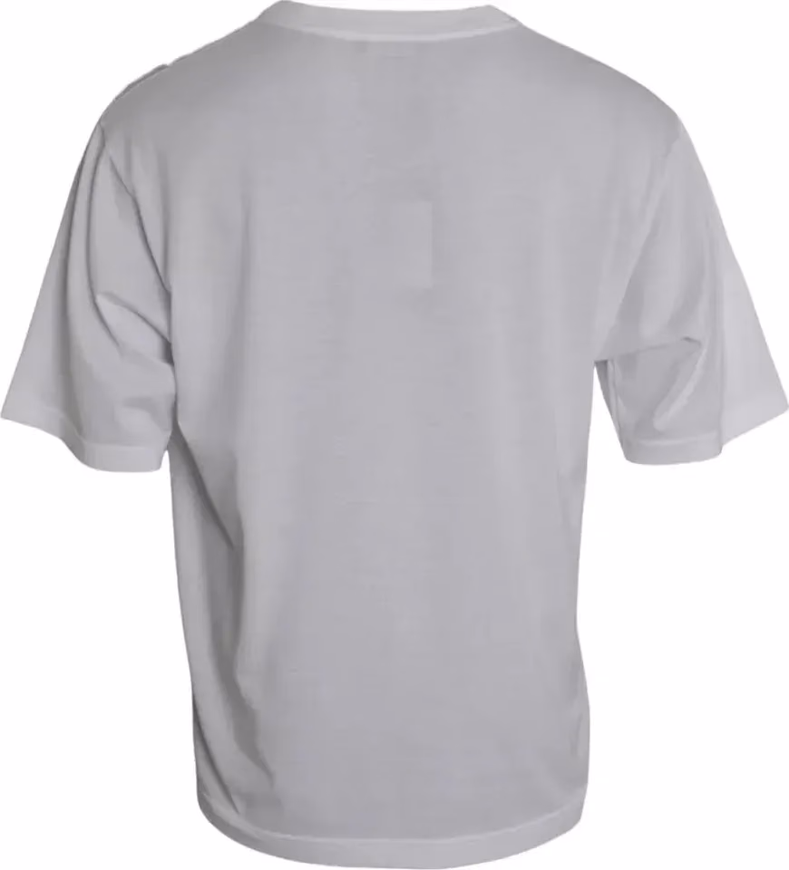Dolce & Gabbana White Cotton Round Neck Short Sleeve T-shirt