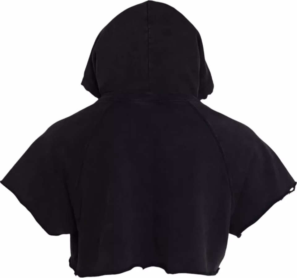 Dolce & Gabbana Black Cotton Hooded Short Sleeves Cropped T-shirt
