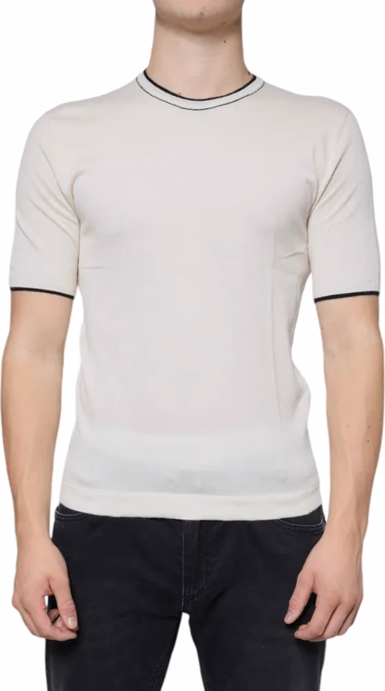 Dolce & Gabbana Off White Cashmere Short Sleeves T-shirt