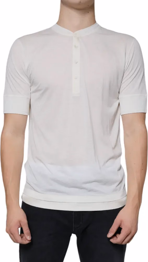 Dolce & Gabbana Off White Cotton Short Sleeves T-shirt