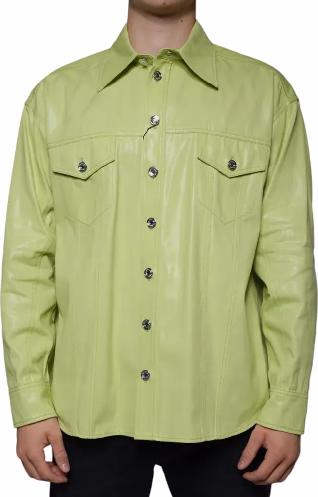 Dolce & Gabbana Green Cotton Collared Men Button Down Shirt
