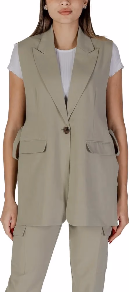 B.Young Green Polyester Waistcoat