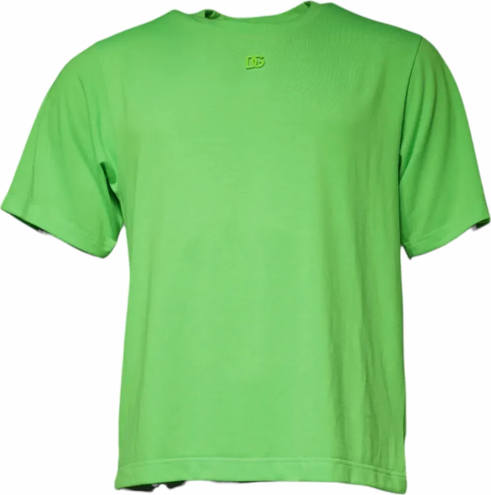 Dolce & Gabbana Green Logo Round Neck Short Sleeves T-shirt