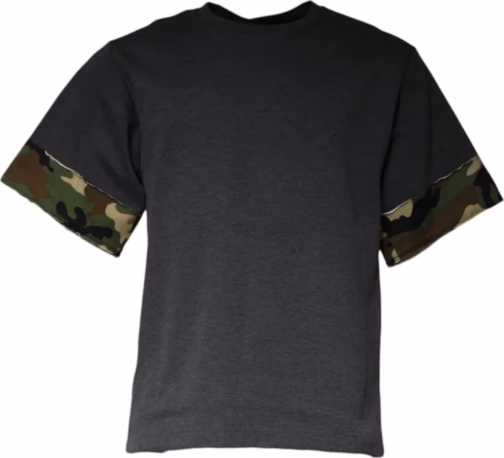 Dolce & Gabbana Dark Gray Camouflage Crew Neck T-shirt