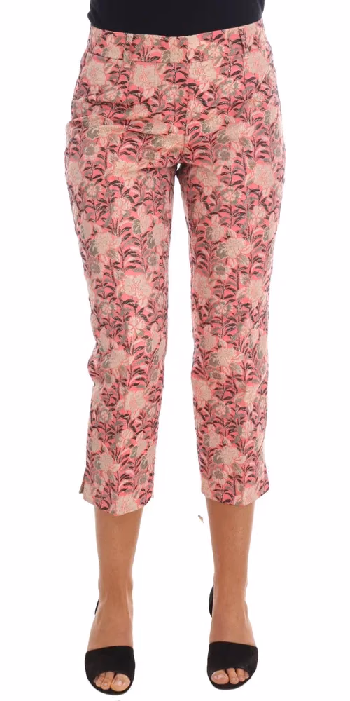 Dolce & Gabbana Pink Floral Brocade Capri Pants