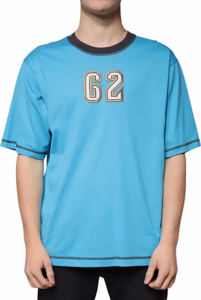Dolce & Gabbana Blue Logo Crew Neck Short Sleeves T-shirt