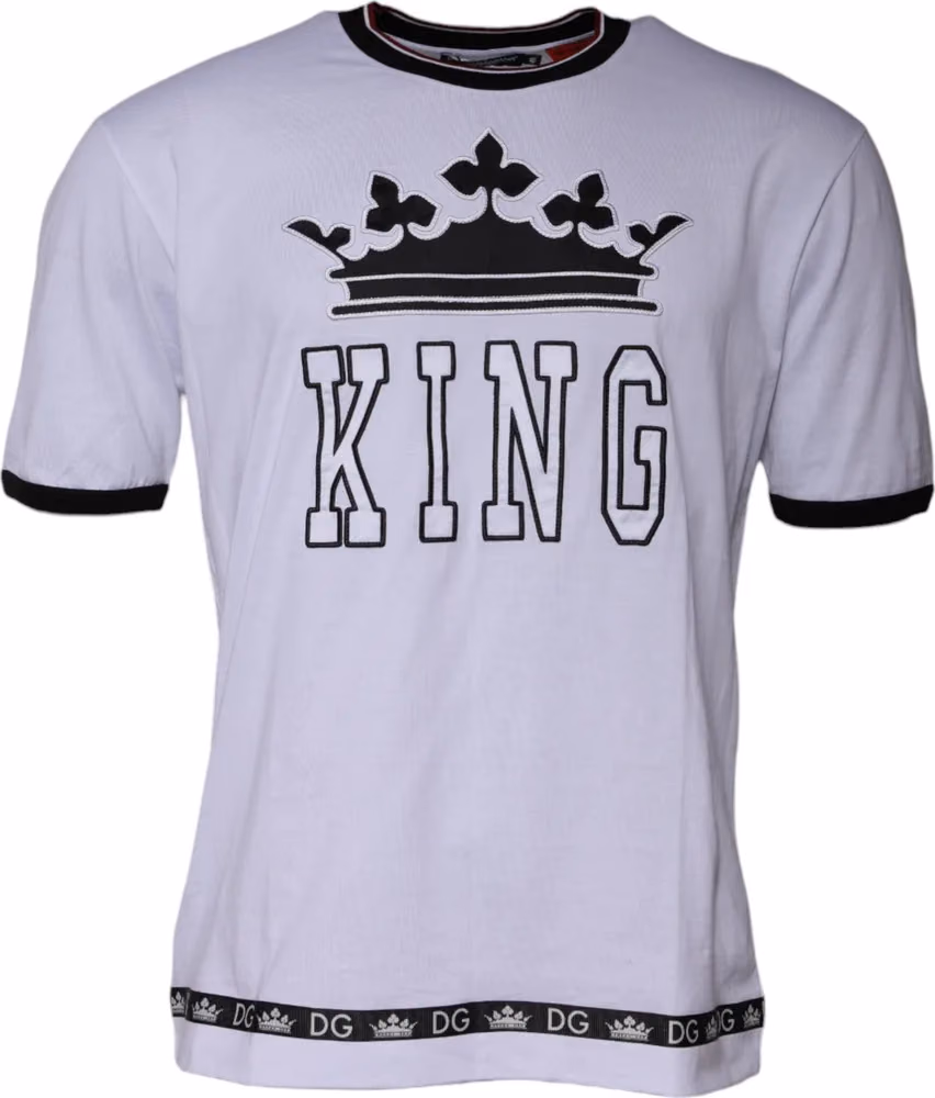Dolce & Gabbana White Jersey Crew Neck Short Sleeves T-shirt