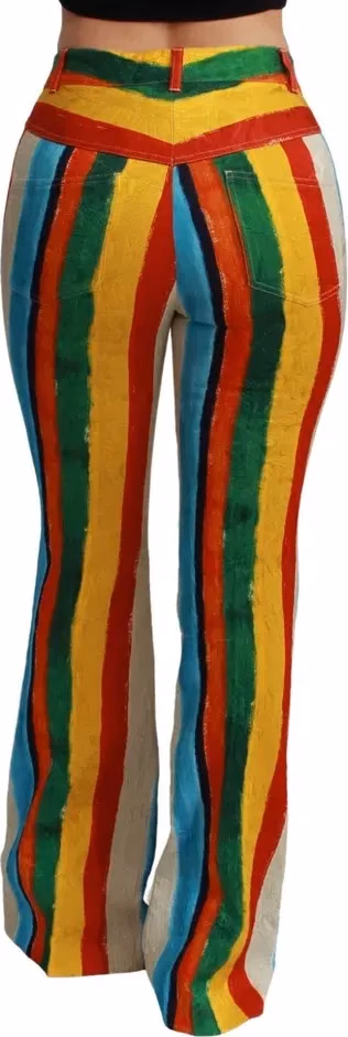 Dolce & Gabbana Multicolor Flared Riga Pittorica Pants