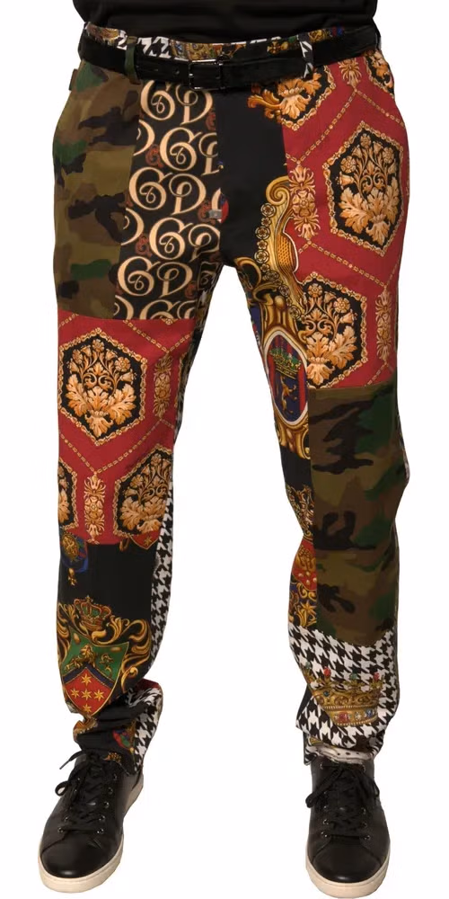 Dolce & Gabbana Multicolor Patchwork Men Dress Pants