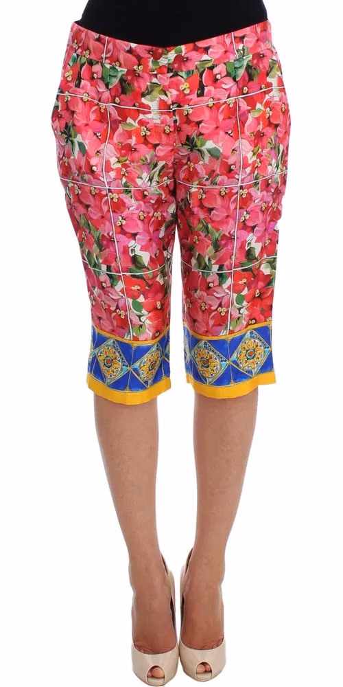Dolce & Gabbana Multicolor Floral Knee Capris Shorts Pants