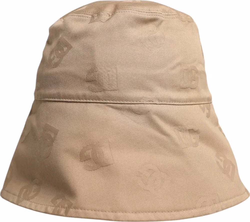 Dolce & Gabbana Beige Logo Monogram Cotton Bucket Cap