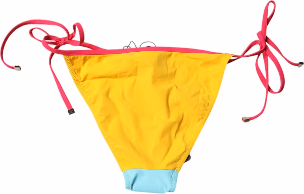 Dolce & Gabbana Multicolor Logo Swimsuit Bikini Bottom Swimwear