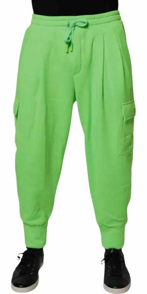 Dolce & Gabbana Neon Green Cargo Jogger Men Sweatpants Pants