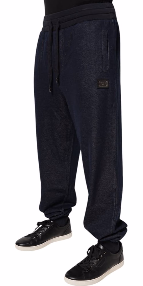 Dolce & Gabbana Dark Gray Jacquard Jogger Men Sweatpants Pants