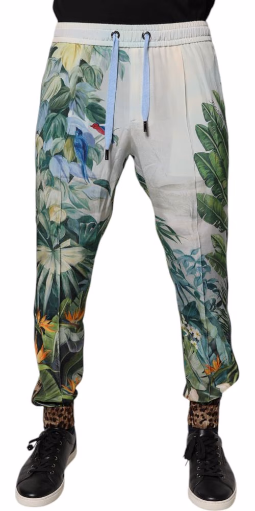 Dolce & Gabbana Multicolor Tropical Jogger Sweatpants Pants
