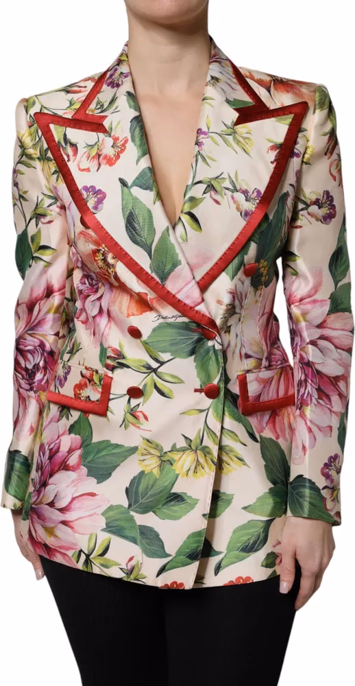 Dolce & Gabbana Multicolor Floral Double Breasted Jacket