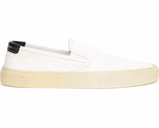 Saint Laurent White Cotton Low Top Sneakers