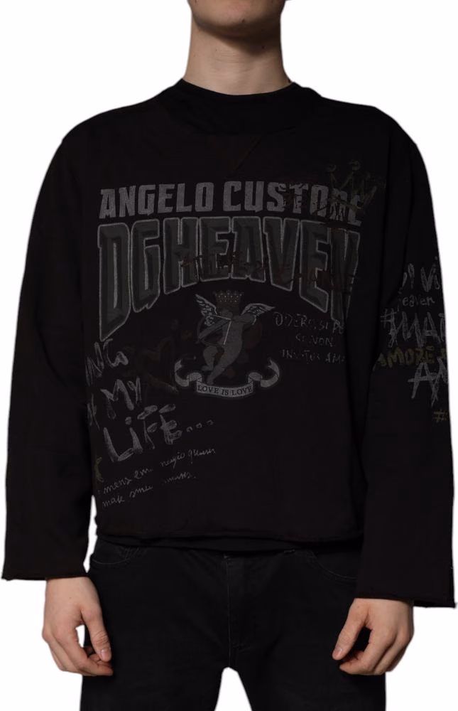 Dolce & Gabbana Black DG Heaven Crew Neck Pullover Sweater