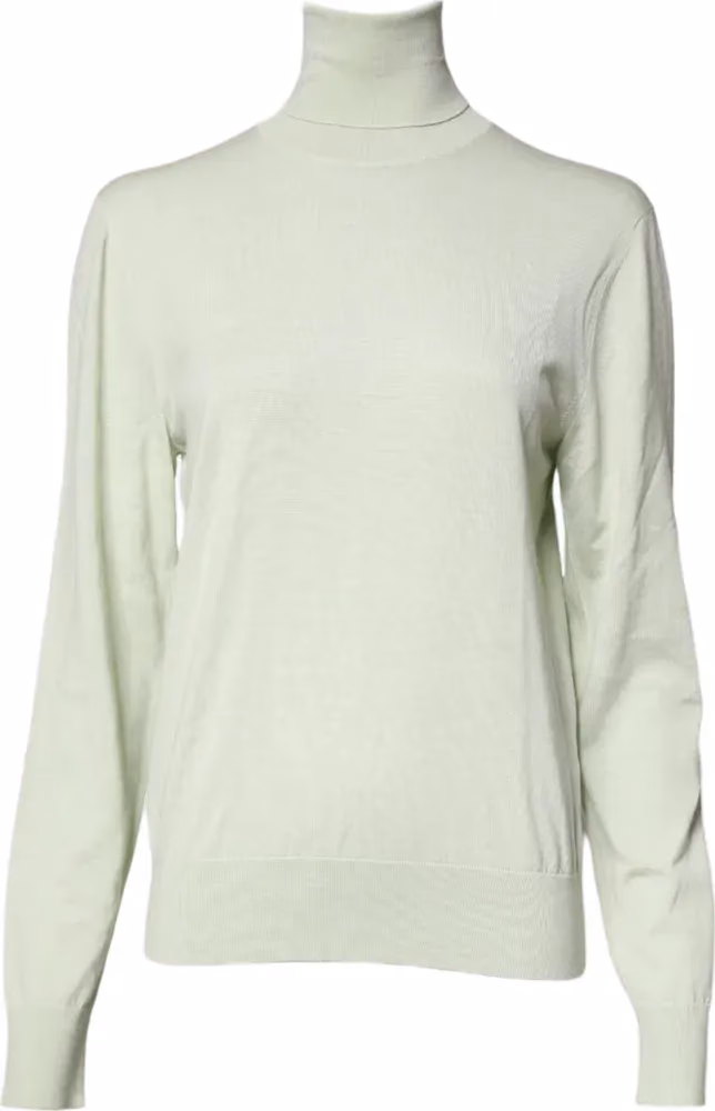 Dolce & Gabbana Light Green Wool Turtleneck Pullover Sweater