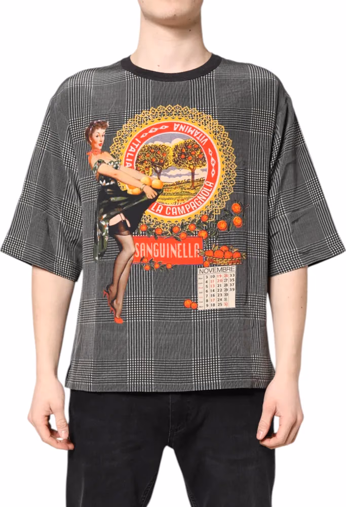 Dolce & Gabbana Black White Graphic Print Short Sleeve T-shirt
