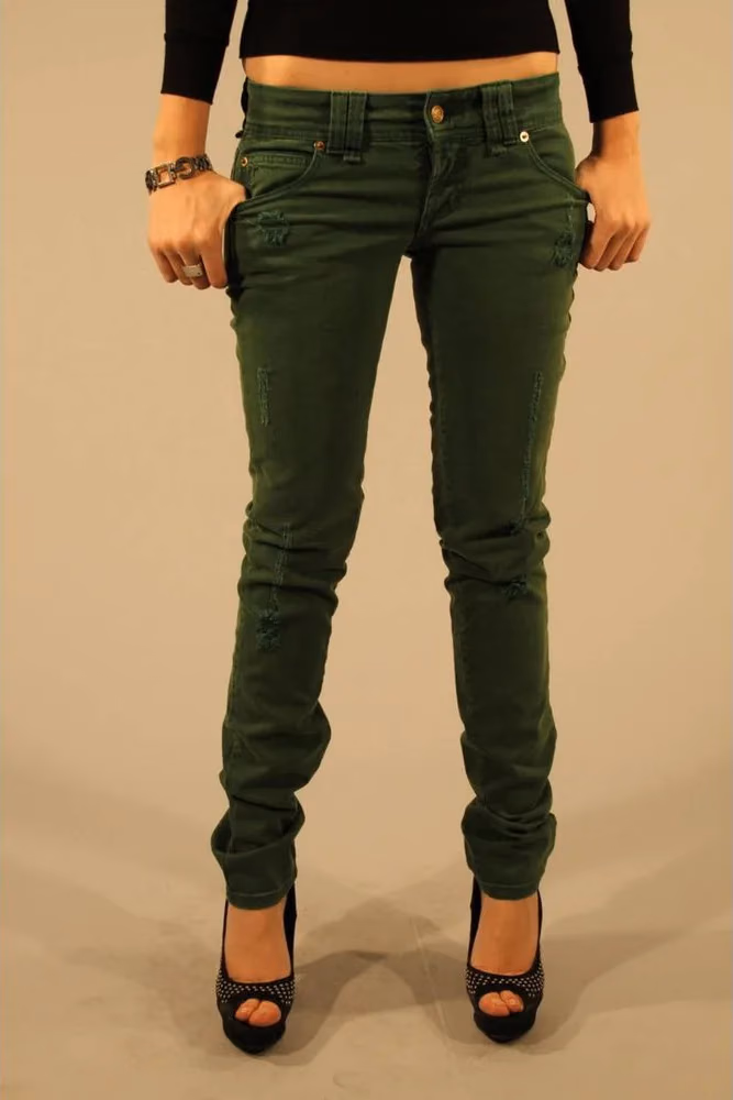 John Galliano Verde Cotton Women Jeans