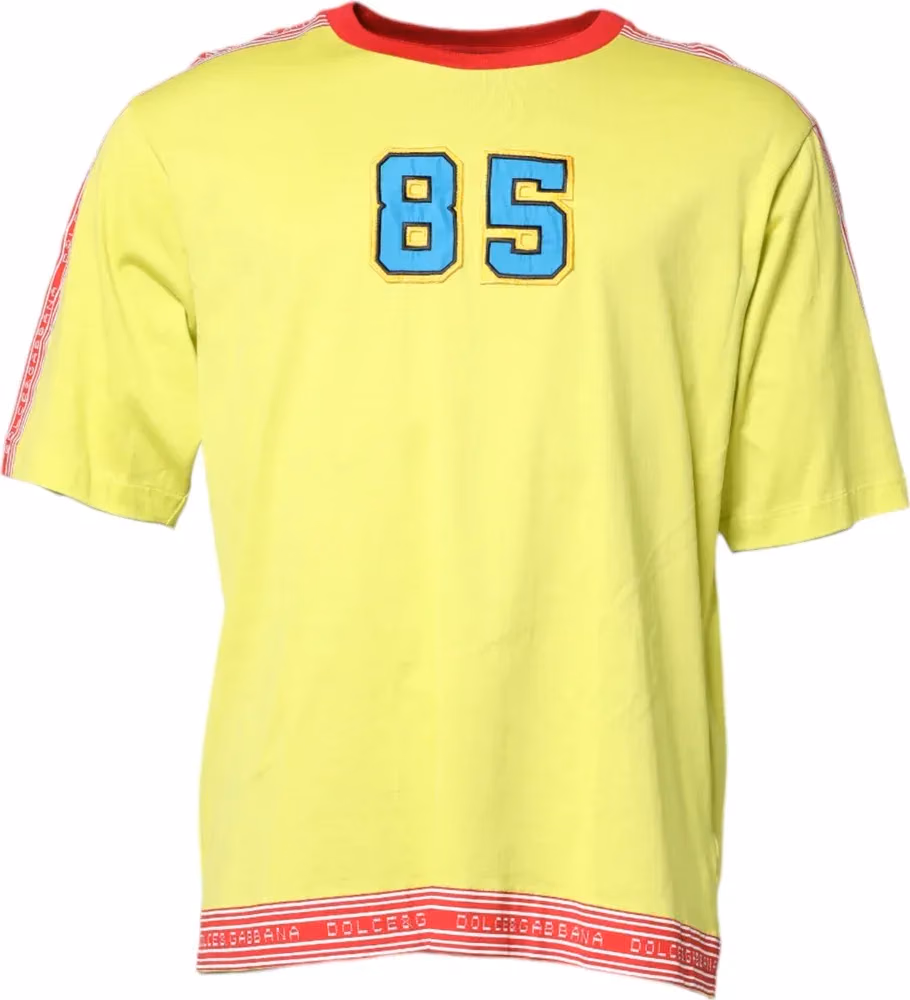 Dolce & Gabbana Green Cotton 85 Patch Crew Neck T-shirt