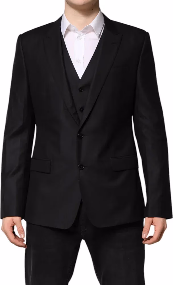 Dolce & Gabbana Black Single Breasted Suit 2 Piece Jacket