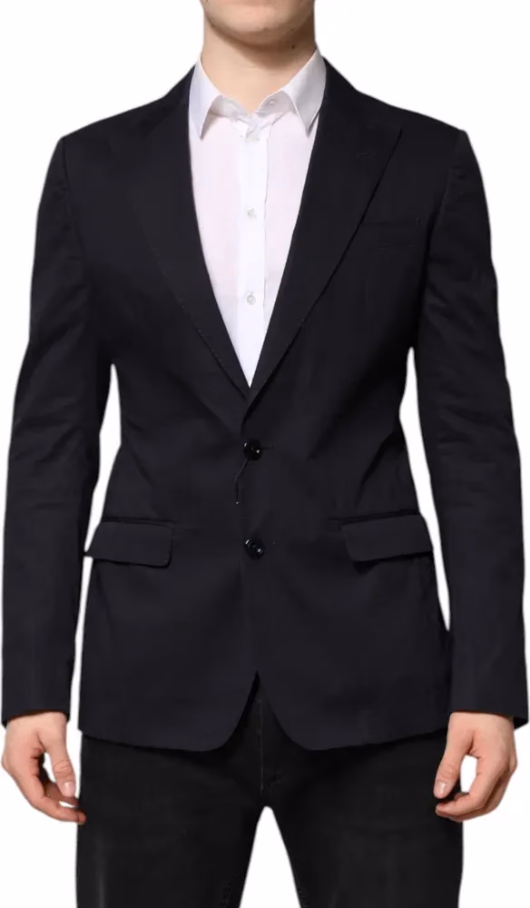 Dolce & Gabbana Dark Blue TAORMINA Cotton Blazer Suit Jacket