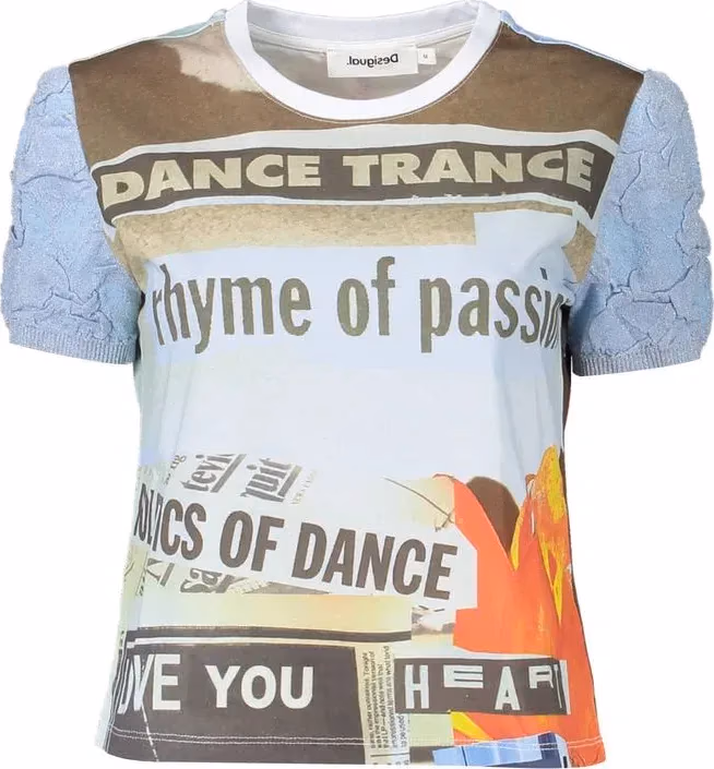 Desigual Azzurro Cotton Women T-Shirt