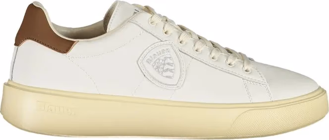 Blauer White Polyurethane Men Sneaker