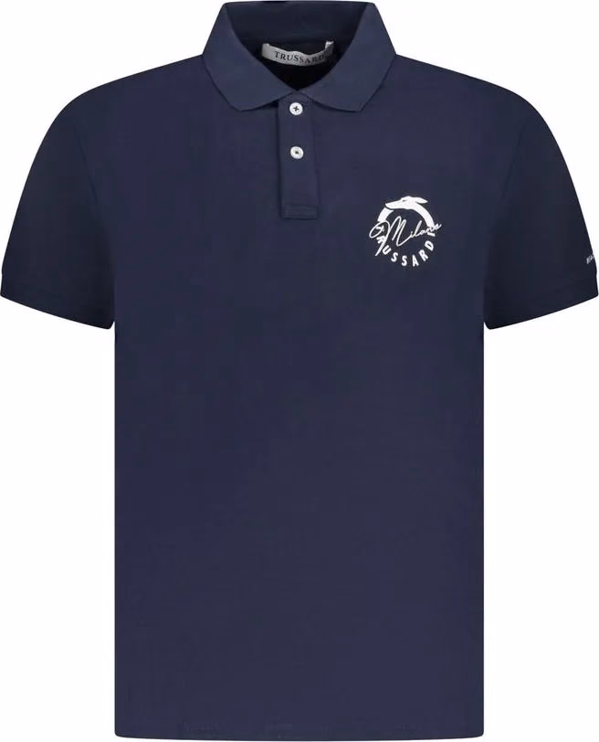 Trussardi Blu Cotton Men Polo
