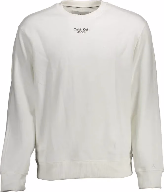 Calvin Klein White Cotton Men Sweatshirt