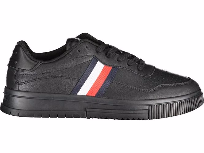 Tommy Hilfiger Black Leather Men's Sneaker
