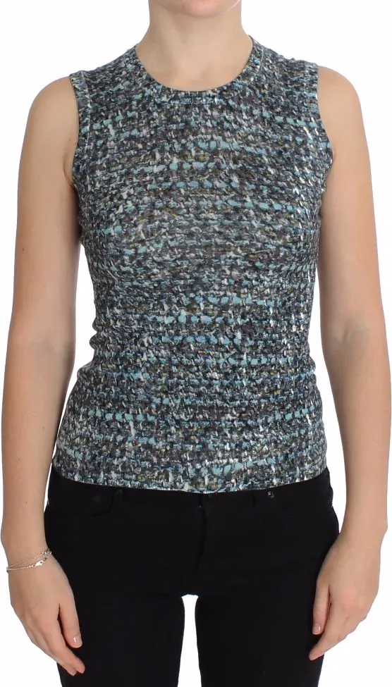 Dolce & Gabbana Blue Wool Sweater Sleeveless Pullover