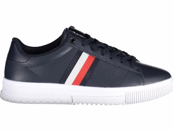 Tommy Hilfiger Blue Leather Men Sneaker
