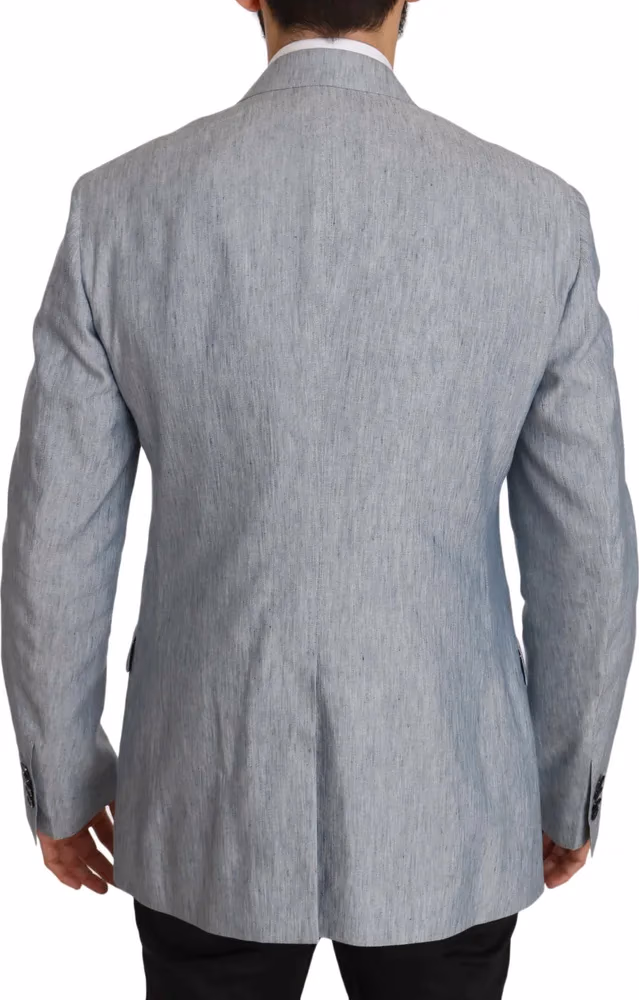 Dolce & Gabbana Blue Flax NAPOLI Jacket Coat Blazer