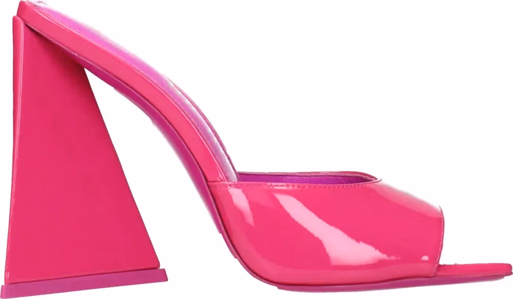The Attico Pink Leather Platform Sandals