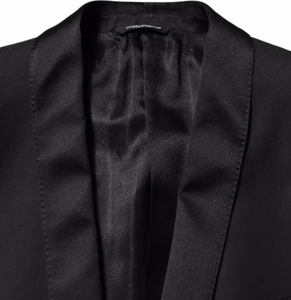 Dolce & Gabbana Black Wool Men Single Breasted 2 Piece Suit