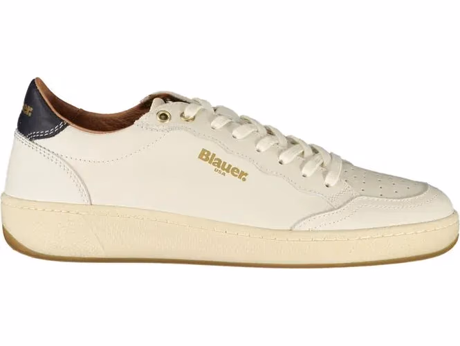 Blauer White Leather Women Sneaker