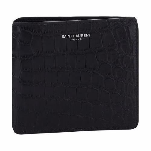 Saint Laurent Black Calf Leather Bos Taurus Wallet