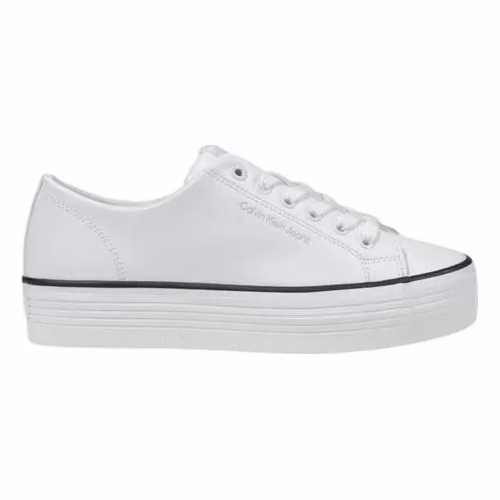 Calvin Klein Jeans Black And White Leather Platform Sneakers