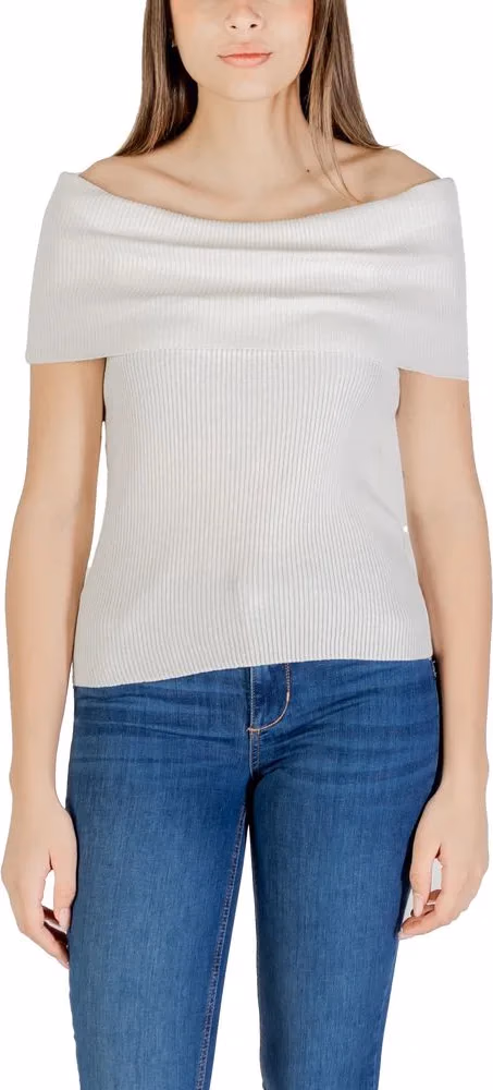 Only White Polyester T-Shirt