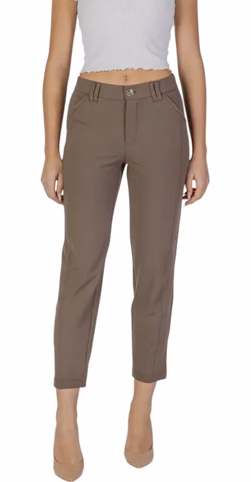 Street One Brown Polyester Casual Pants