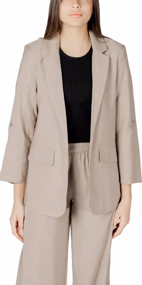 Only Beige Viscose Blazer