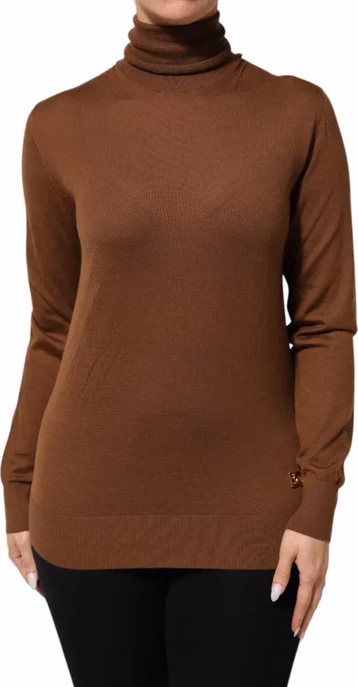 Dolce & Gabbana Brown Cashmere Turtle Neck Pullover Sweater
