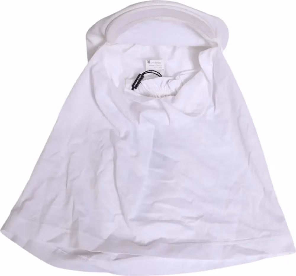 Dolce & Gabbana White Cotton DG Logo Plaque Baseball Balaclava Hat