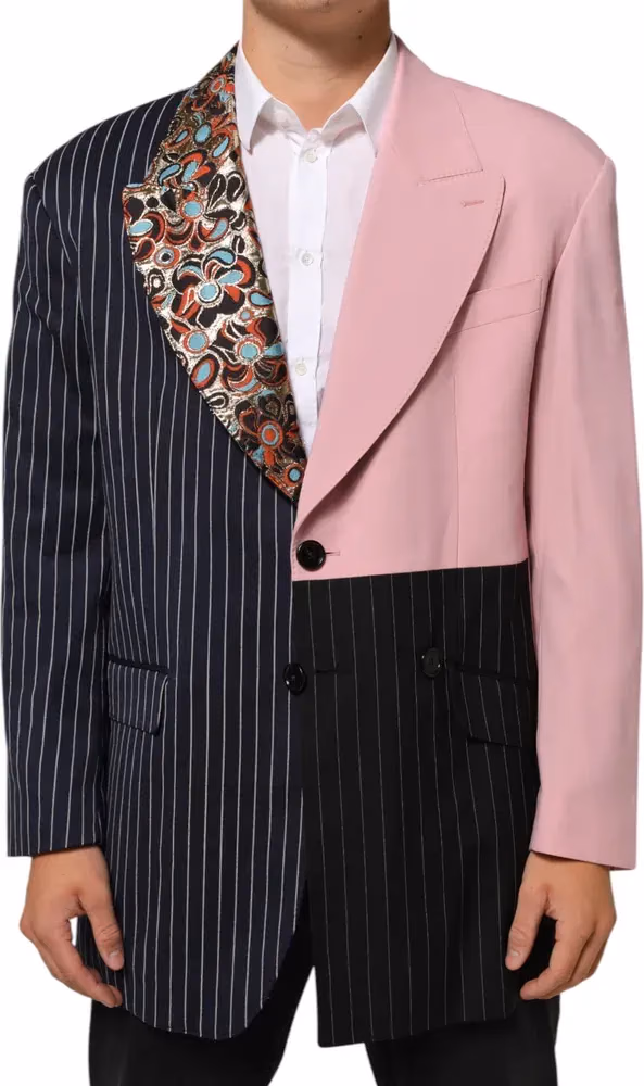 Dolce & Gabbana Multicolor Patchwork Single Breasted Jacket Blazer