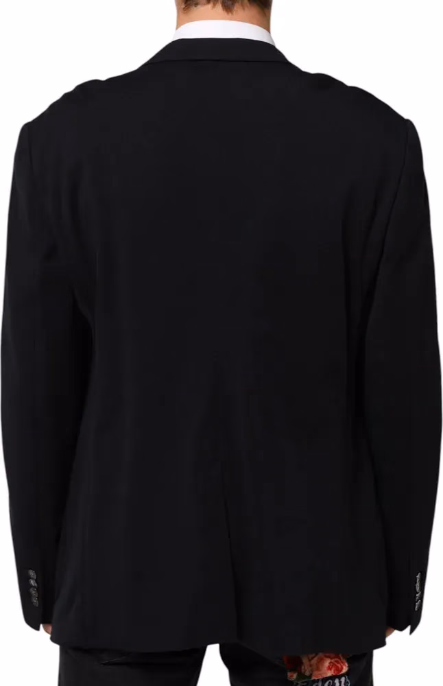 Dolce & Gabbana Dark Blue Viscose 2 Buttons Suit Jacket Blazer