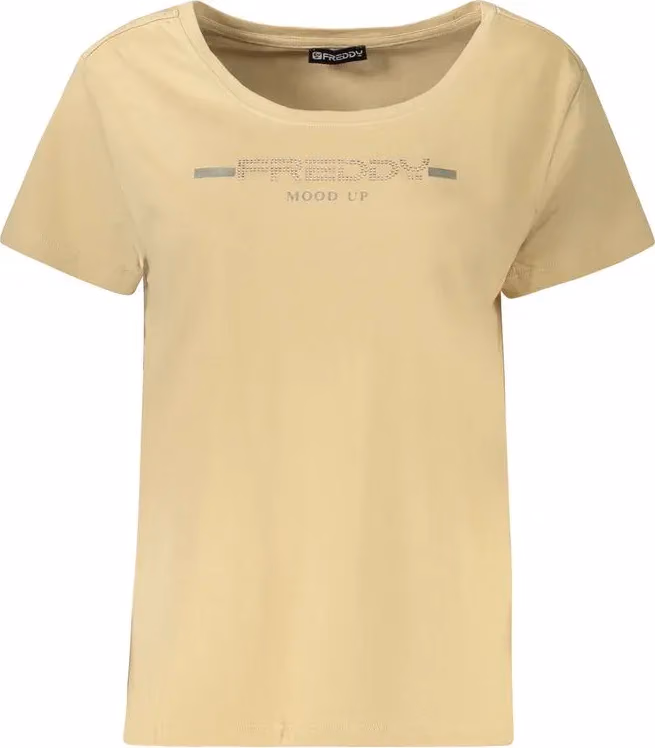 Freddy Beige Cotton Women T-Shirt