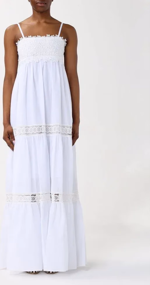 Kaos White Cotton Casual Dress